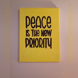 Yellow Wall Art with Inspirational Quote 9x12"